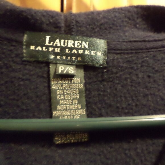 Lauren POLO SHIRT DRESS with Hood ~ BATHING SUIT COVER-UP - Navy - Size P/S - Picture 5 of 10